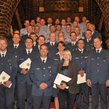 39 Einsatzkräfte des THW-Ortsverbands Lübeck wurden für ihren Einsatz während der Elbeflut 2013 mit einer Einsatzmedaille des Bundes ausgezeichnet.  Foto: THW-Ortsverband Lübeck